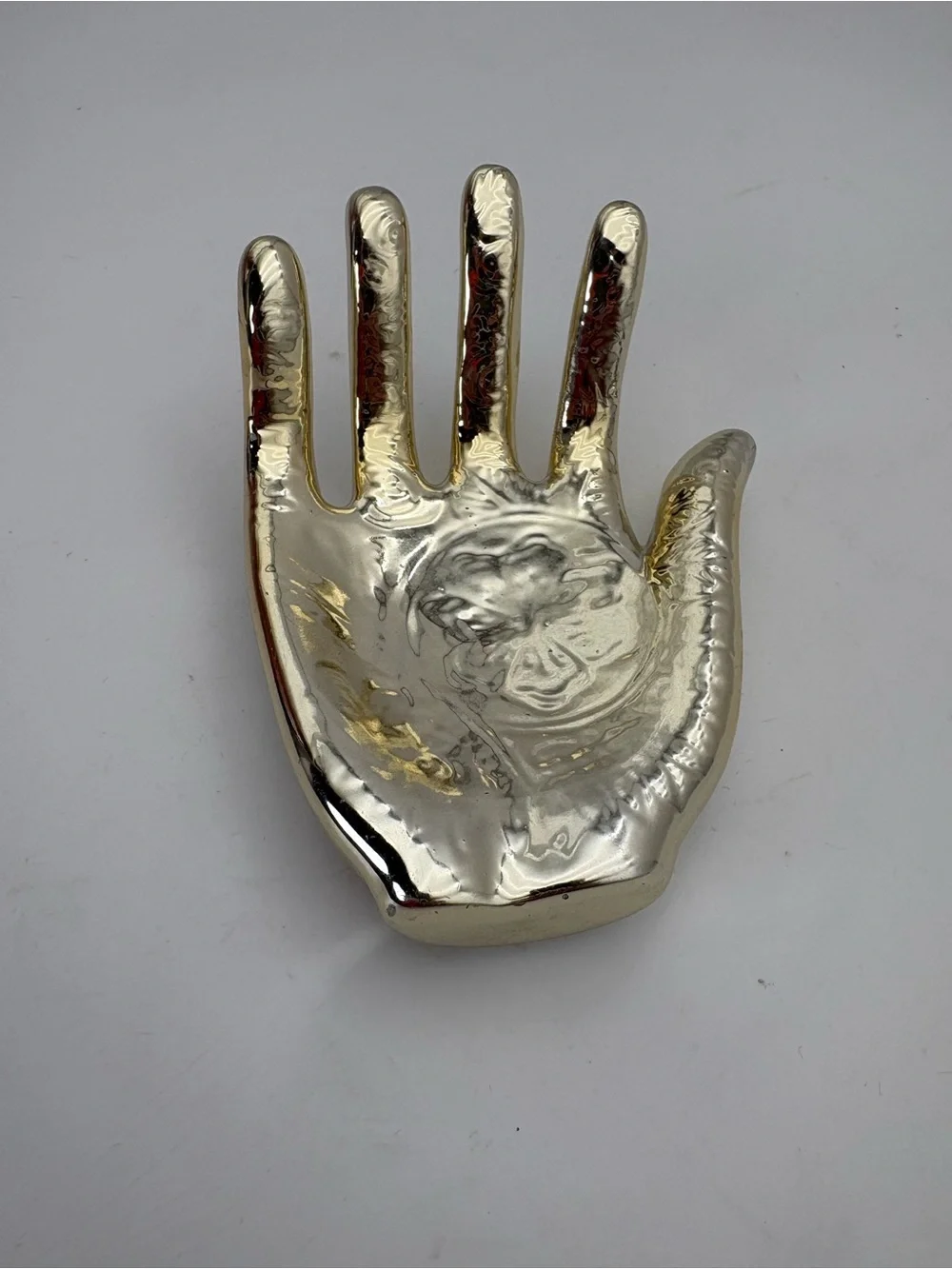 Decorative Ceramic Hand Trinket/Ring Dish - Shiny Gold